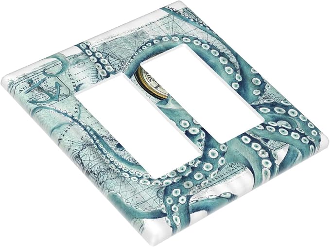 Outlet Covers Vintage Nautical Octopus Eyes Funny Ocean Kraken Double - Image 3