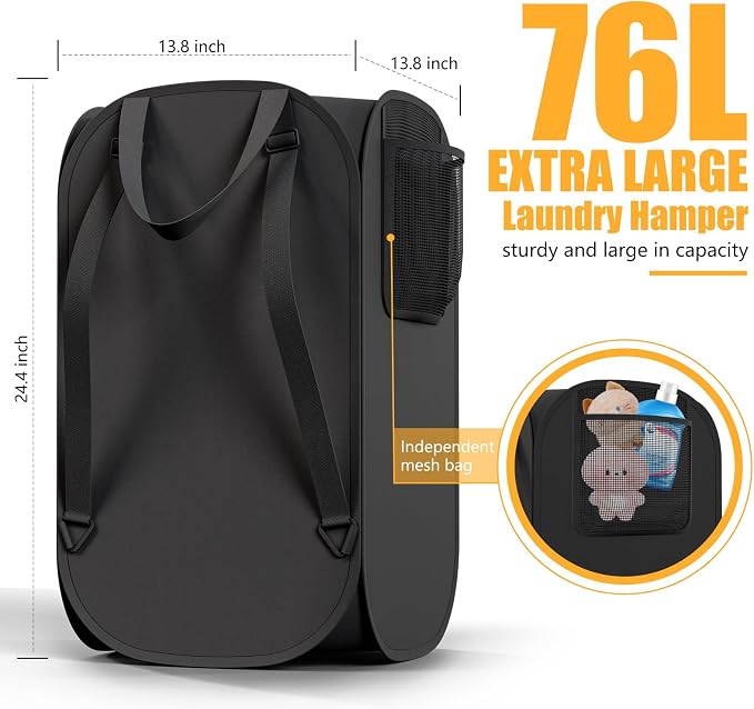 2 Pack Collapsible Backpack Laundry Bag Made by Strong Polyester Oxford Cloth - Field & Grace