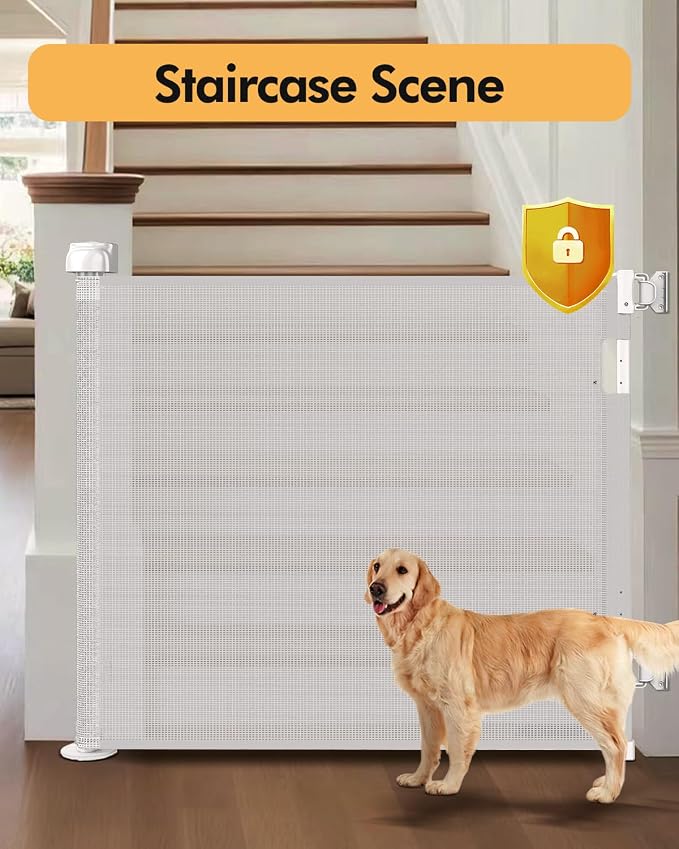 Retractable Baby Gate for Stairs & Doorways, Pet and Dog Safety Gate for - Image 4