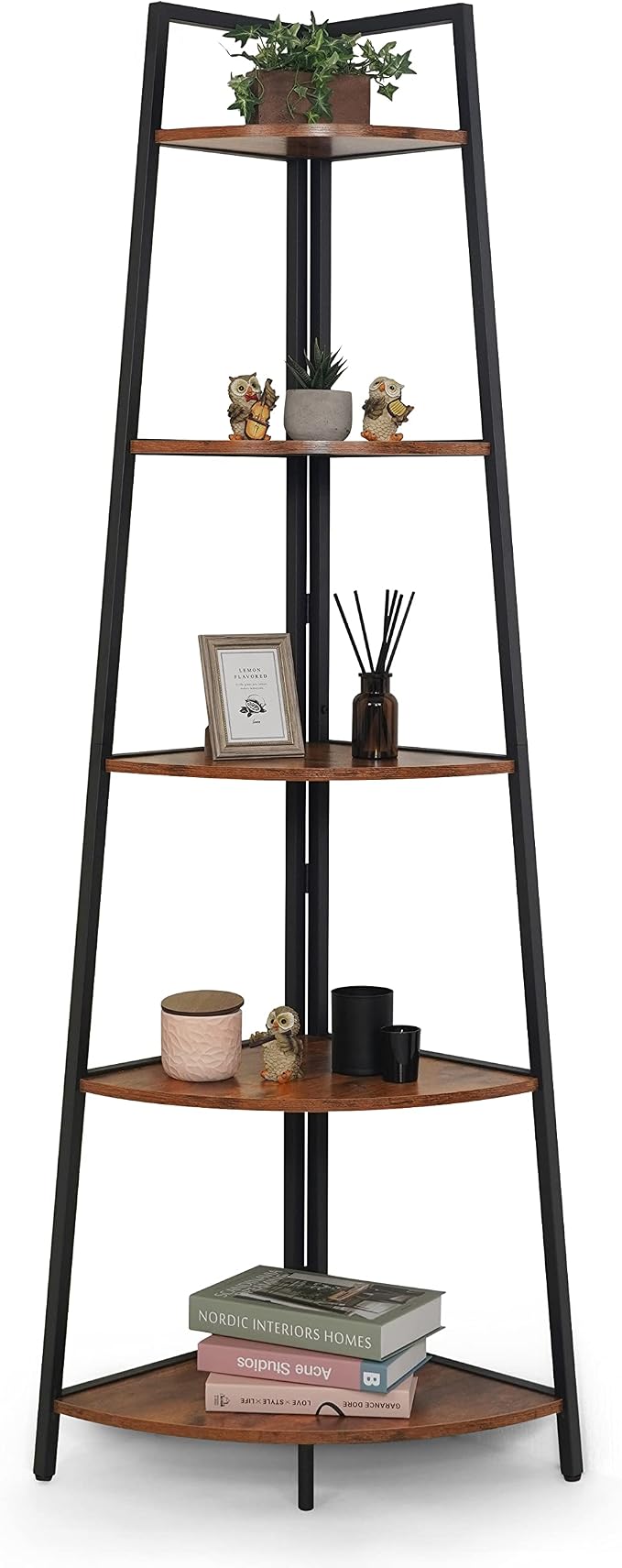CAPHAUS Tall Corner Shelf Stand, 5-Tier Display Shelves, Ladder Corner Wood - Image 9