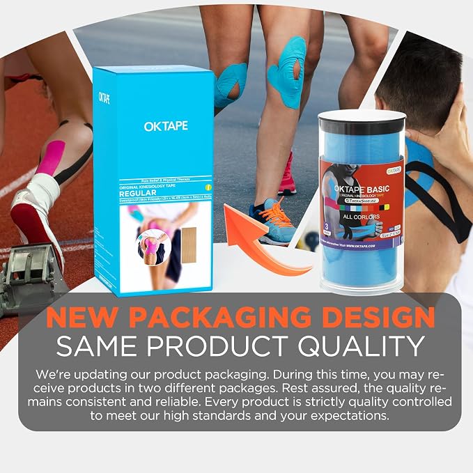 OK TAPE Regular Kinesiology Tape, Original Cotton Athletic Tape - Image 2