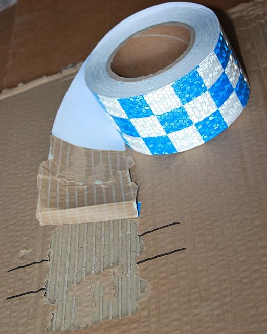 Blue and White Reflective Tape Outdoor Waterproof 3 inch X 66 feet, High - Image 2