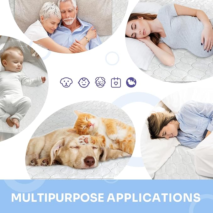 Ultra Soft Quilted Washable and Reusable Incontinence Bed Underpads, Waterproof - Image 6