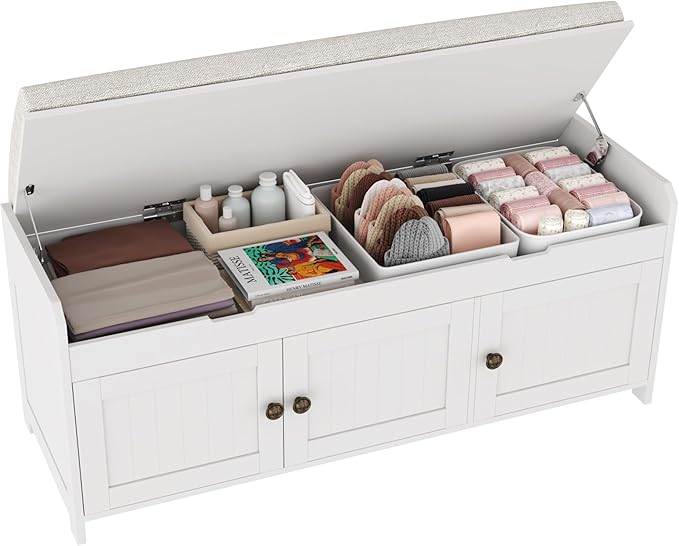 HOMEFORT 41.3" Shoe Bench with Lift Top Storage, Entryway Bench with Cushioned by HOMEFORT