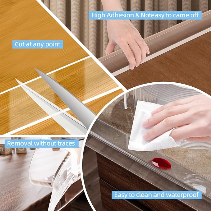 0.8 in x 13.12 FT, Edge Corner Protector Baby Proofing, Soft Clear Furniture - Image 3