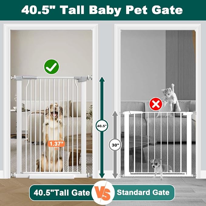 Fairy Baby 40.5" Extra Tall Baby Gate No Drill, 65.8"-72.2" Extra Wide Large - Image 3