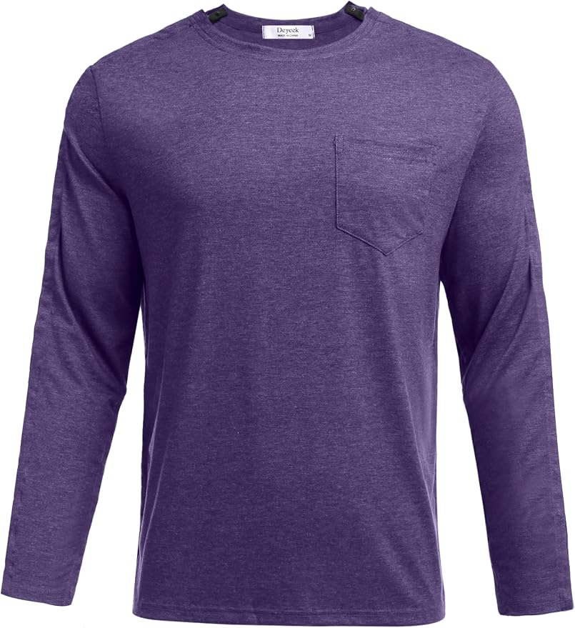 Deyeek Men's Post Shoulder Surgery Recovery Shirts Full Tear Away Long Sleeve - Image 4