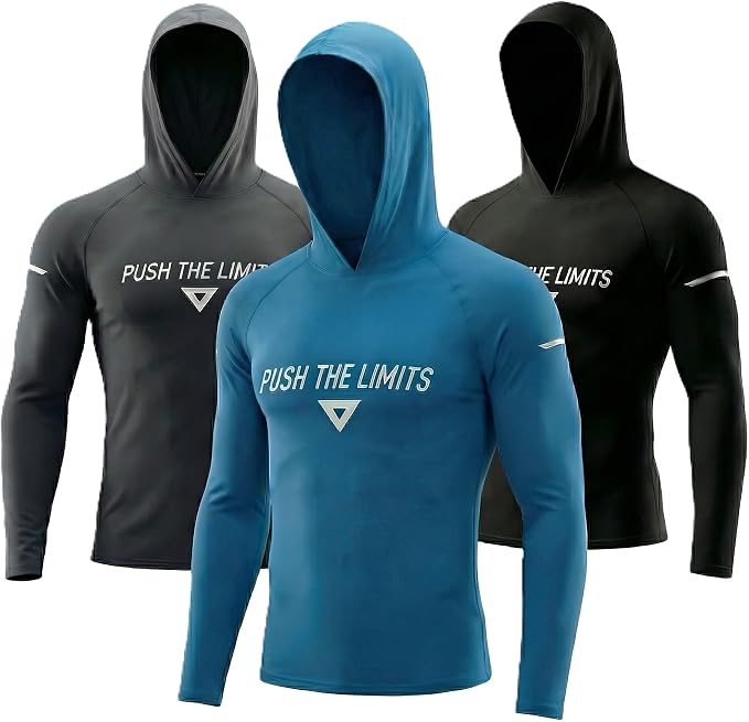 3-Pack Men's Compression Hoodie by Unknown