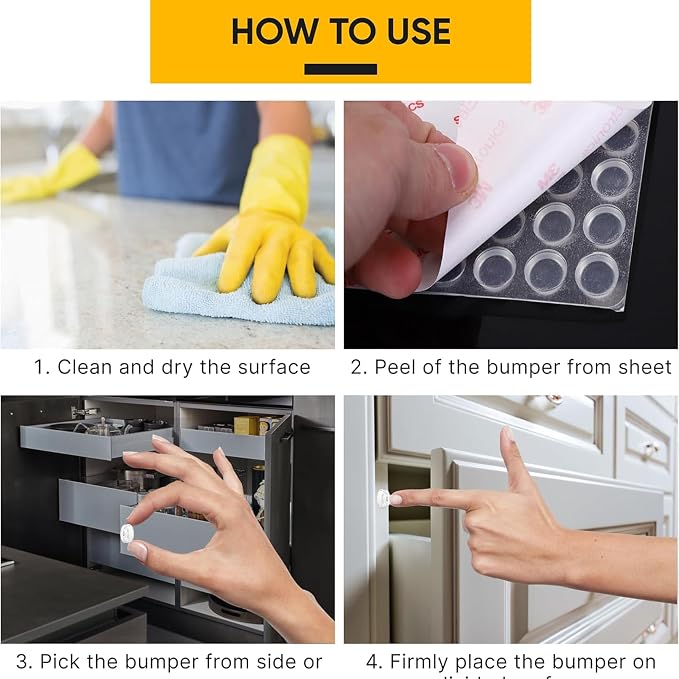 74 Clear Silicone Bumpers & Wall Protectors – 5‑Shape Self‑Adhesive Pads - Image 4