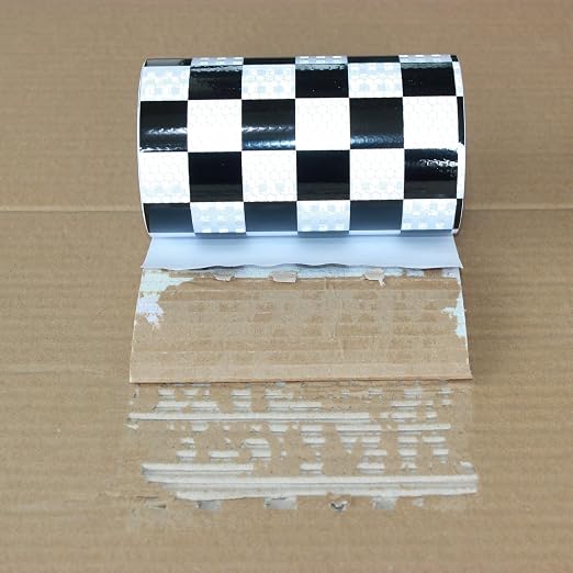 Black White Reflective Tape 6 inch X 66 feet, Outdoor Waterproof Hazard - Image 2