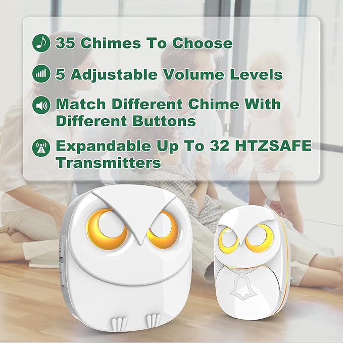 Wireless Doorbell, HTZSAFE Doorbell, 1 Receiver + 1 Transmitter - Image 3