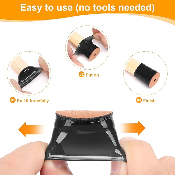 CHUNZEXI 16 Pack Chair Leg Floor Protectors - Image 4