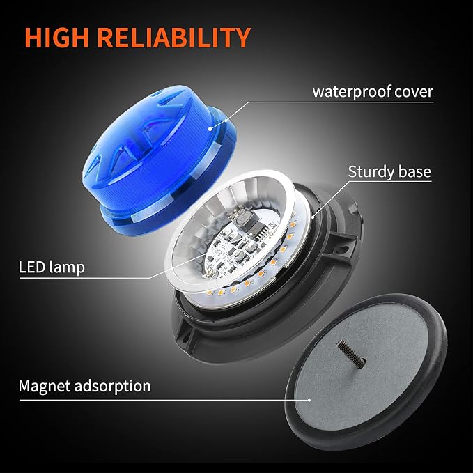 AUXMOTEC Blue Led Emergency Strobe Beacon Lights Bar - Image 7