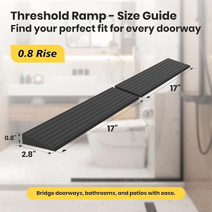 0.8"H Rubber Threshold Ramps for Doorways, Door Threshold Ramp, Access Ramps - Image 2