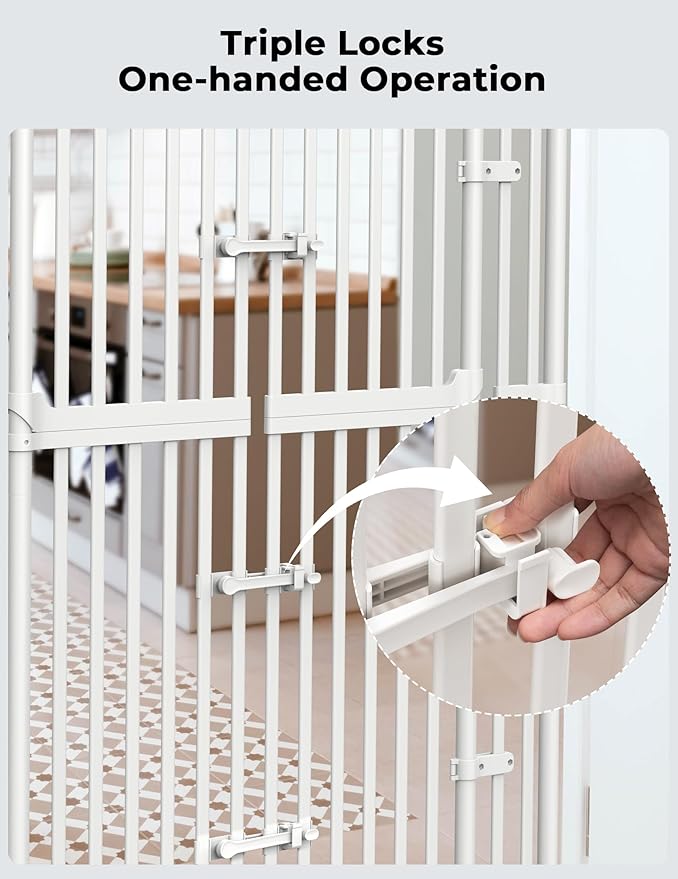 Extra Tall Cat Gate for Doorway: 74.8"-90.5" Tall Cat Gates for Pet 30.3"-38.2" - Image 6
