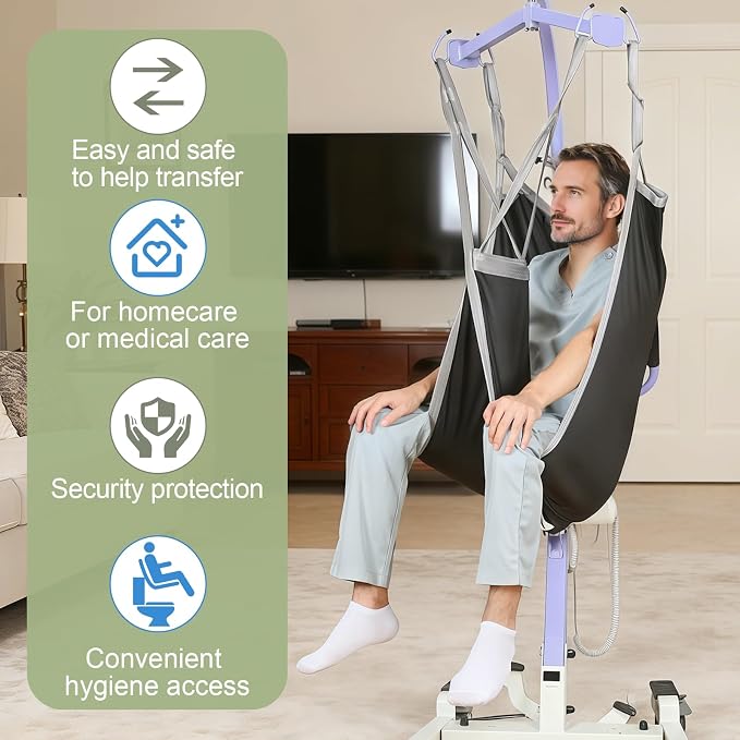 Patient Lift Divided Leg Sling – Heavy Duty 500 lbs Capacity, Easy Hygiene - Image 2