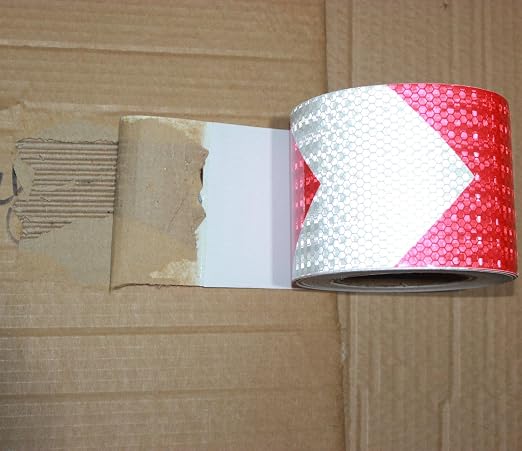Reflective Tape Red and White 4 inch X 66 feet, Outdoor Waterproof Hazard - Image 2