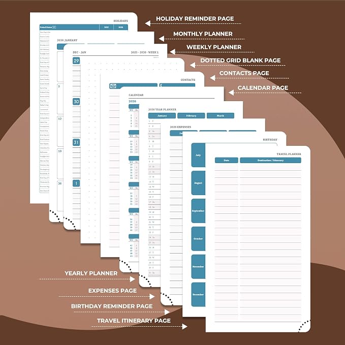 Planner 2026 Daily Weekly and Monthly, 6.5"x3.75", 12 Months Spiral Bound - Image 5