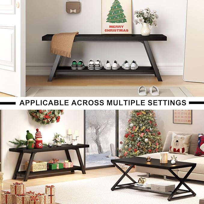 LVB Black Bench, Modern Storage Bench - Image 5