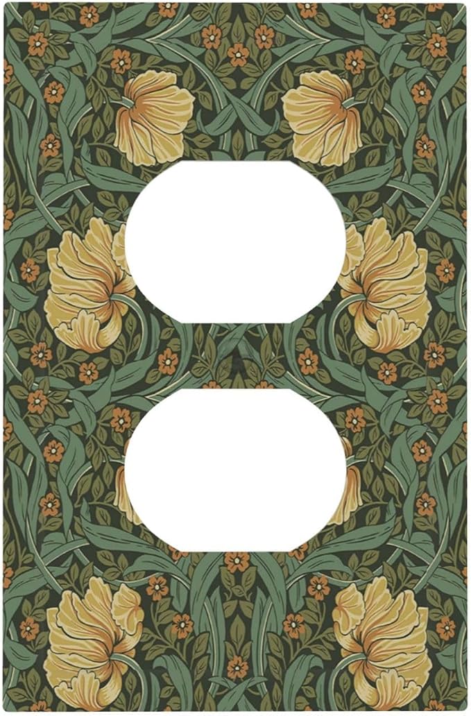 Outlet Covers William Morris Floral Vintage Flowers Pattern 1 Gang Duplex Wall by LightSwitchCover
