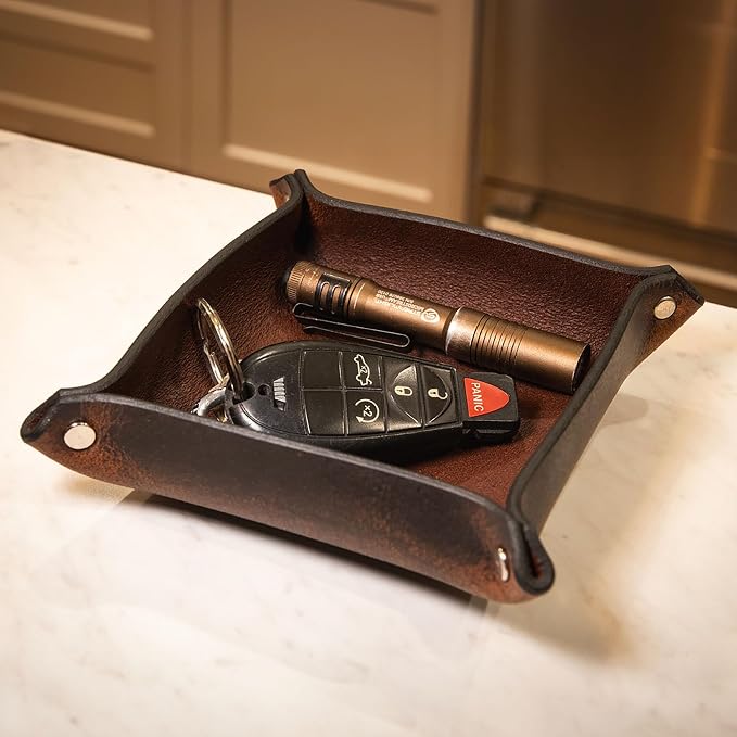 Valet Tray – Full-Grain Leather Catchall Organizer - Image 2