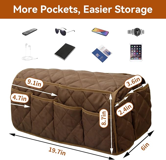 MEHIDFY Armchair Caddy, Waterproof Sofa Armrest Organizer, Non Slip Recliner - Image 3