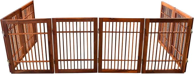 Urnporium Freestanding Pet Gate Folding Wooden Fence - Image 9