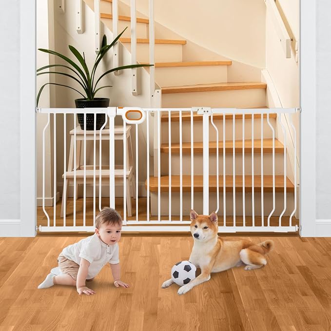 Stair Baby Gate 57-66 Inch, Extra Wide Safety Gate - Image 7