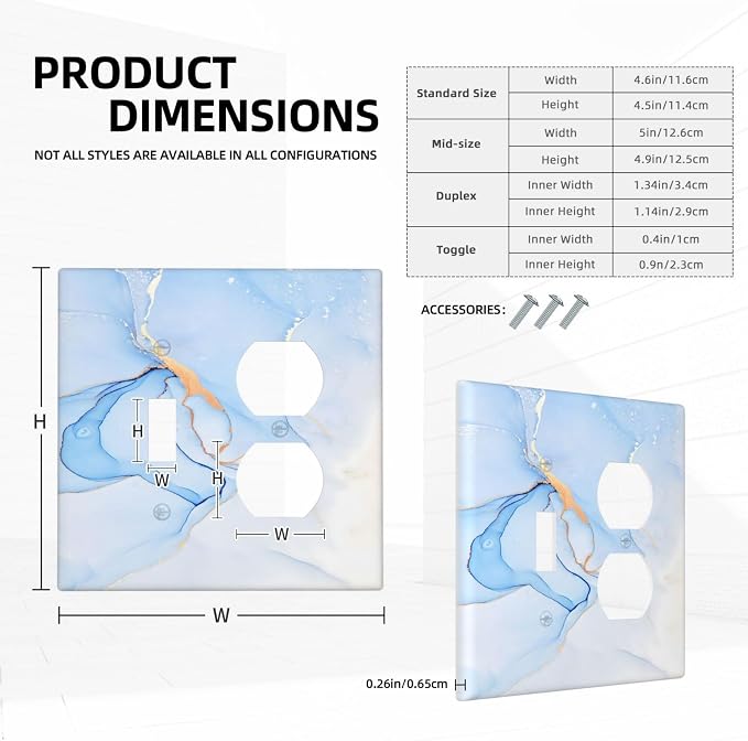Modern Art Blue Gold Marble Abstract Luxury Print Wallplates 1 Toggle 1 Duplex - Image 5
