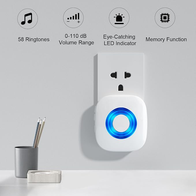 Wireless Doorbell with 2 Receivers 2 Buttons - Image 3
