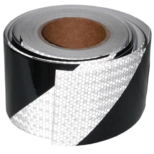 Black White Reflective Tape 4 inch X 66 feet, Outdoor Waterproof Hazard by tuyrchu