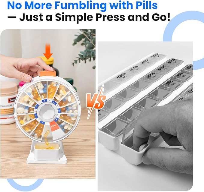 Odaro Large Pill Dispenser, Weekly Pill Organizer 7 Day Am Pm / 14 Day Pill Box - Image 5