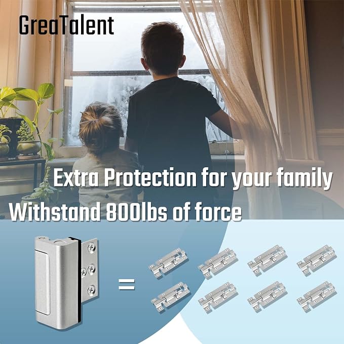 4PACK Home Security Door Reinforcement Lock Childproof, Add High Security to - Image 2