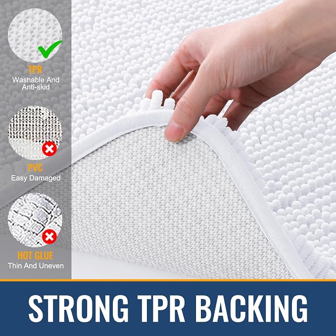 Arotive Bathroom Rugs 30x20, Extra Soft Absorbent Shaggy Chenille Bath Rugs - Image 5