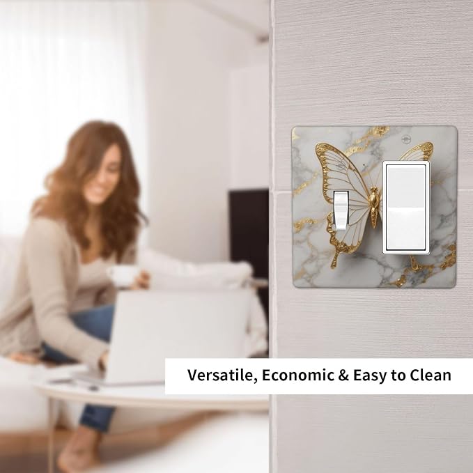 Gold Marble Shine Butterfly Abstract Modern Print Outlet Covers 1 Toggle 1 - Image 6
