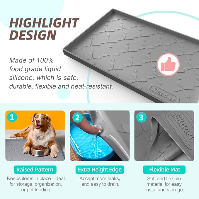 SIKADEER 31" x 22" Under Sink Mat Waterproof, Silicone Mat Kitchen Drawer Shelf - Image 2