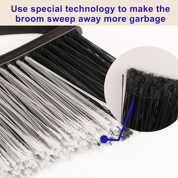2-Pack Outdoor Heavy Duty Broom Set, 15.7" Wide Angle All-Terrain Sweepers - Image 6