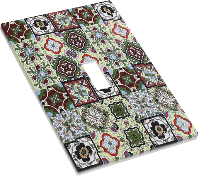 Decorative Light Switch Cover Talavera Tile Decal 1 Gang Single Toggle Device - Image 3