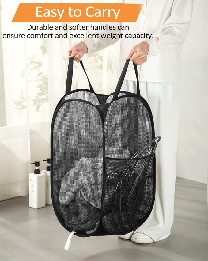 2 Pcs Durable Collapsible Laundry Baskets - Image 6