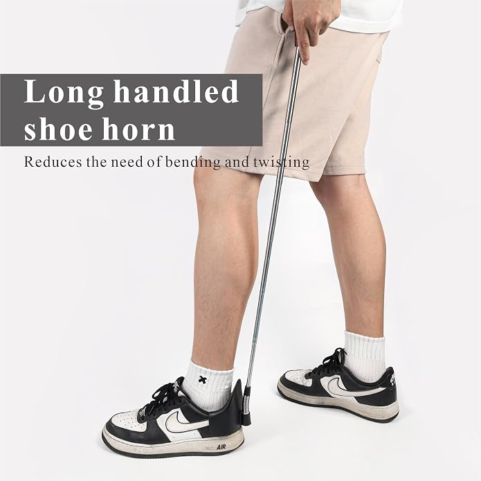 Shoe Horn Long Handle for Seniors-10-31 Telescopic Shoehorns For Men Pregnant - Image 2