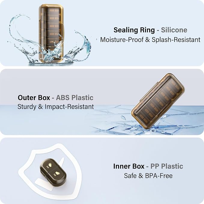 Weekly Pill Organizer 2 Times a Day, Moisture-Proof, Detachable Compartments - Image 3