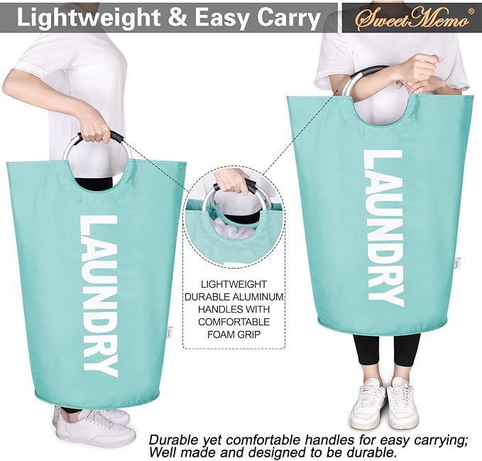 Large Laundry Basket Collapsible，Freestanding Clothes Hamper Bag - Image 6