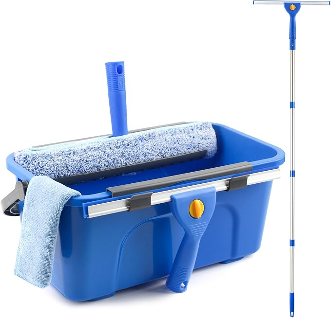 Window Cleaning Kit with Bucket 3 Gallon, Professional Window Washing Equipment by PIMEKOY