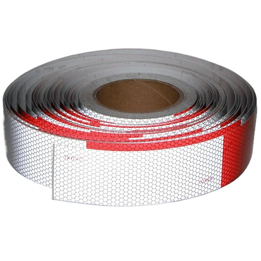 Red and White Reflective Tape 2 inch X 185 feet, Outdoor Waterproof Hazard by tuyrchu