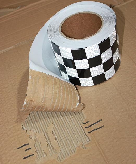 Black White Reflective Tape 4 inch X 166 feet, Outdoor Waterproof Hazard - Image 2