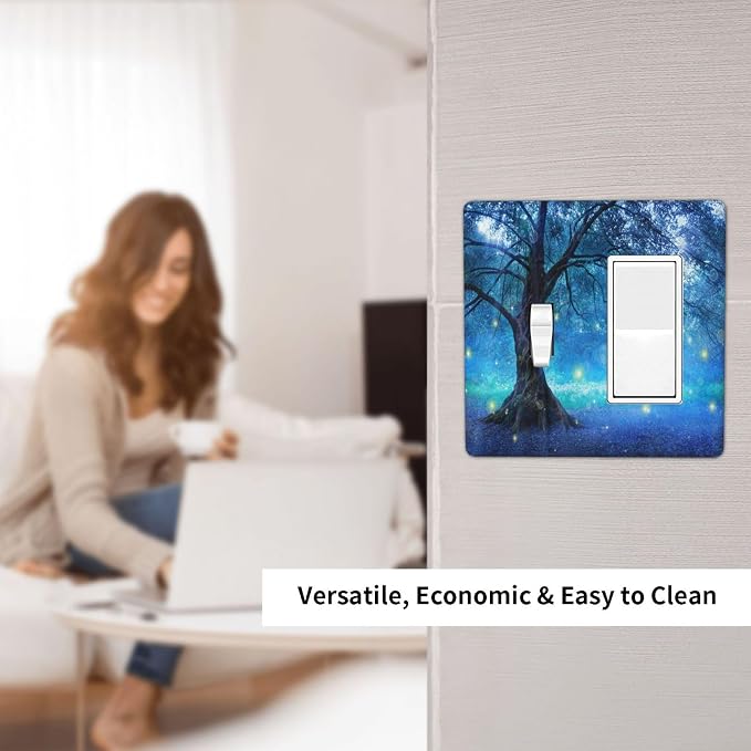 Light Switch Cover Fantasy Fairy Tree In Mystic Forest 2 Gang Toggle Rocker - Image 6