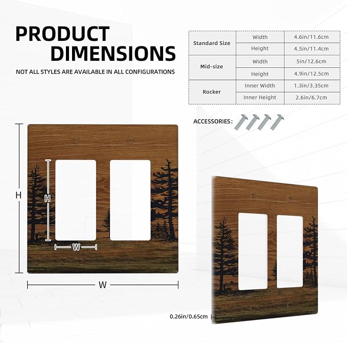 Decorative Outlet Covers Rustic Farmhouse Brown Board Pine Tree Wood Grain 2 - Image 5