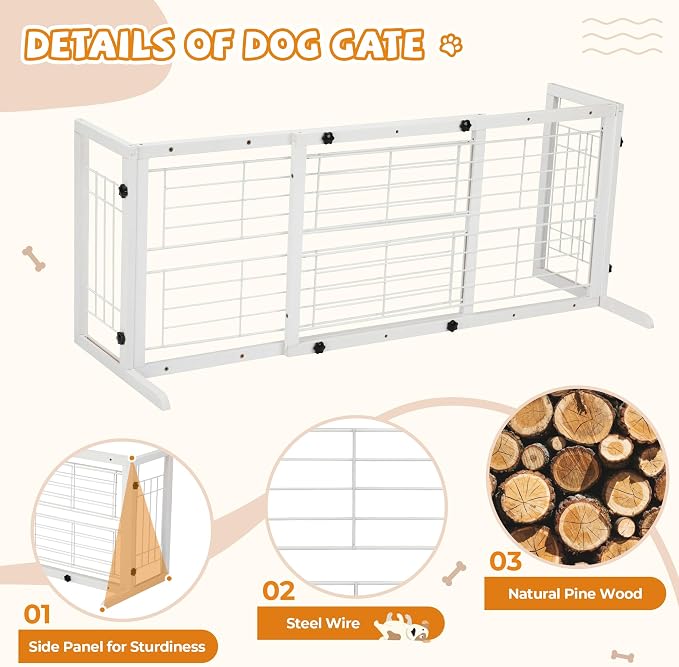 COZIWOW 38" -67" Dog Gate Indoor, Pet Gates - Image 5