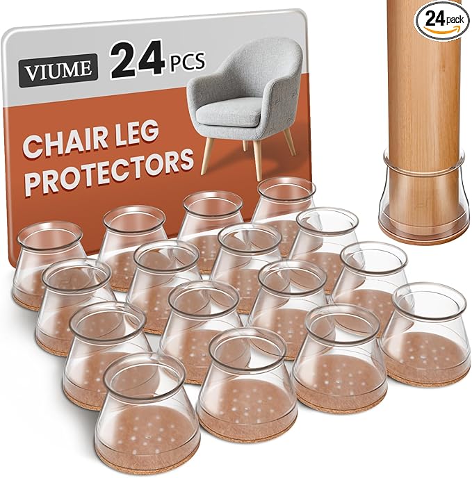 24 Pcs Chair Leg Floor Protectors by VIUME