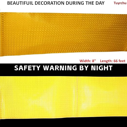 Yellow Reflective Tape Outdoor Waterproof 8 inch High Visibility Hazard - Image 3